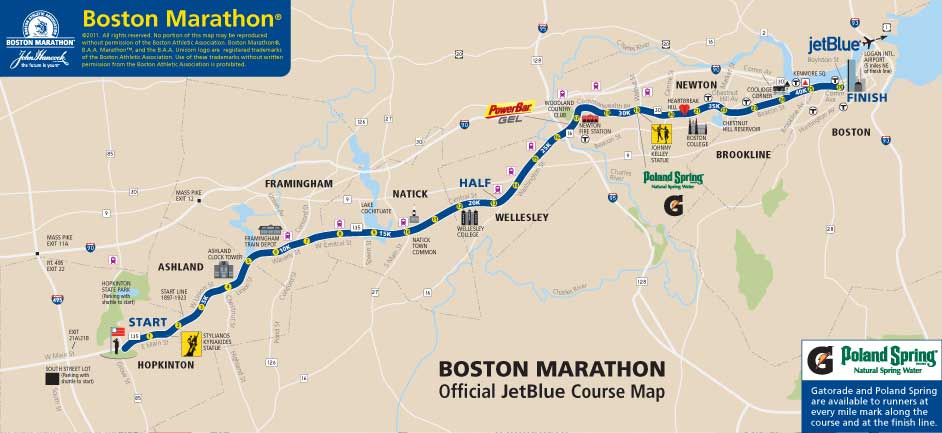 boston marathon course 2011. The Boston Marathon Course!